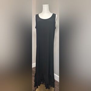 Nicole Miller Black Maxi Dress with Ruffle Hem